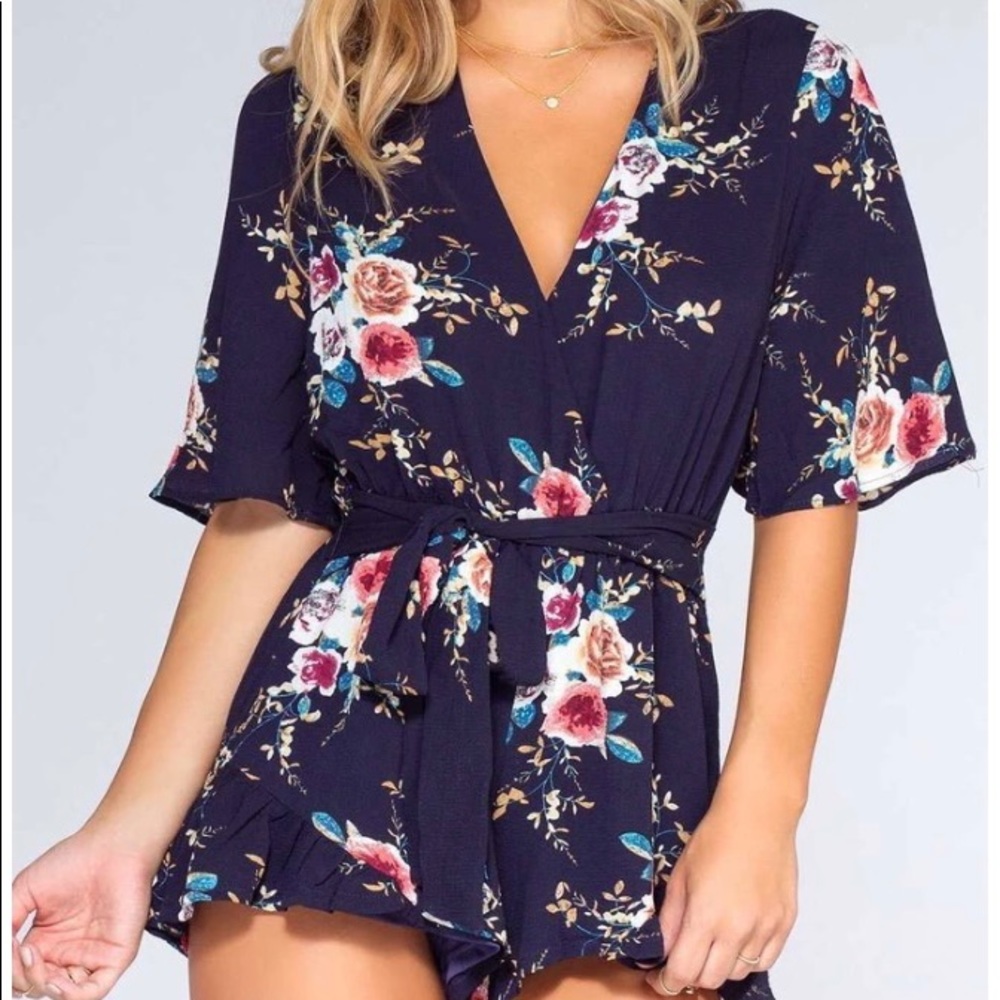 Priceless- Meadow Moments Romper- Navy